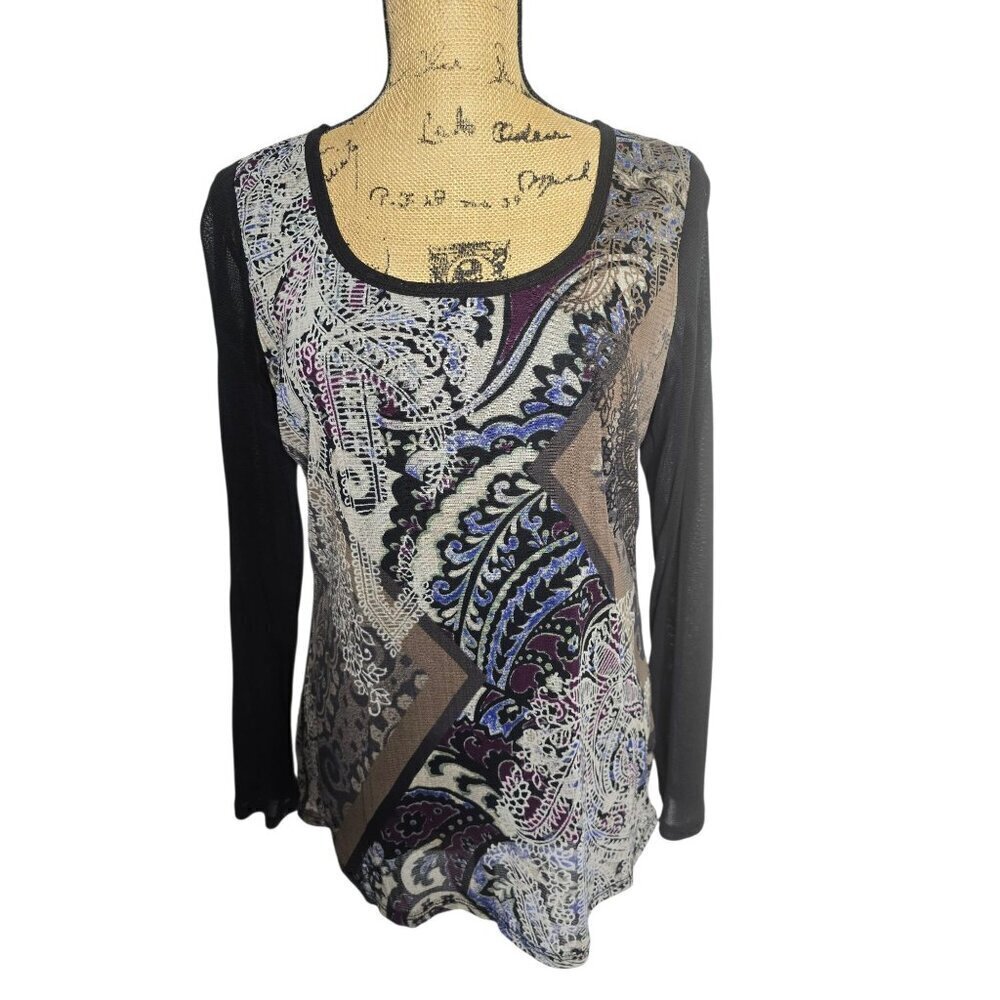 Vintage Y2K 20002 Sheer Mesh Black Fairygrunge Shirt